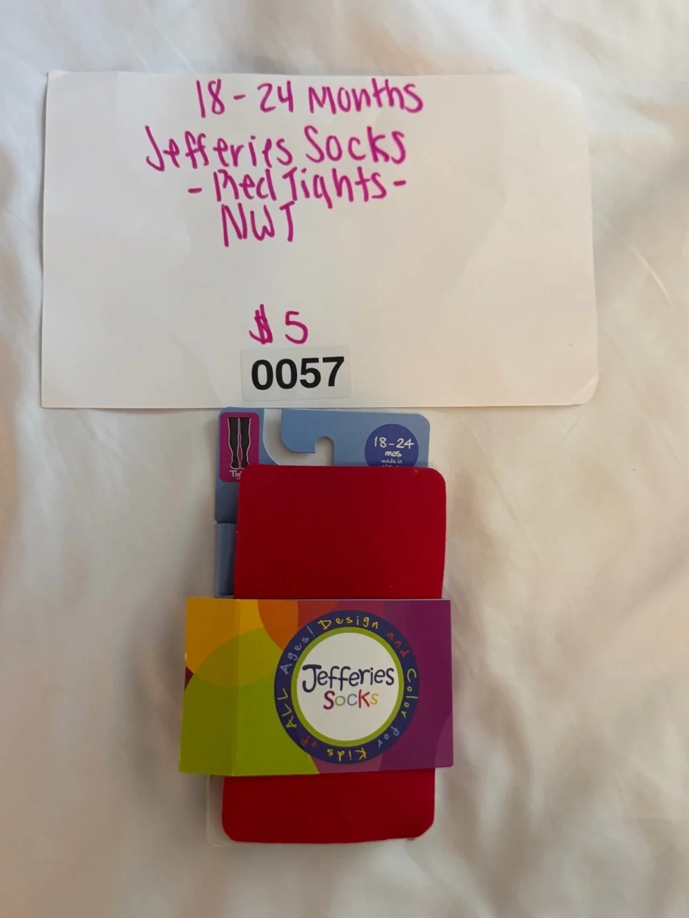 Jefferies Socks Solid Red Toddler Tights